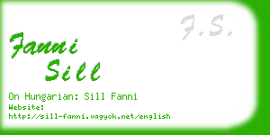 fanni sill business card